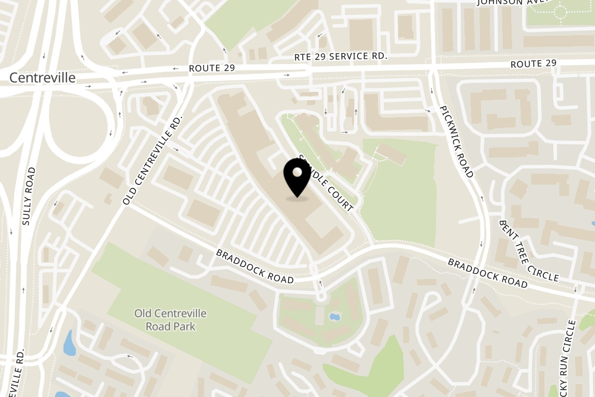 Map showing the location of Gom Tang E Korean Restaurant on 13840 Braddock Rd in Centreville